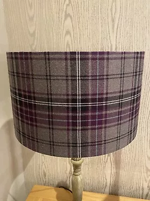 Handmade Lampshade In A Grey And Purple Tartan Ceiling Or Lamp Various Sizes • £18.95