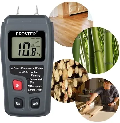 Digital LCD Moisture Test Meter Wood Log Timber Damp Detector Humidity Tester UK • £14.90