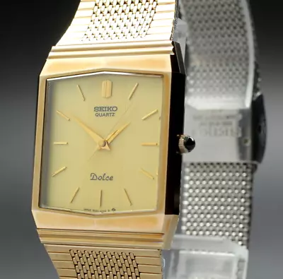 [Exc+5] Seiko Dolce 9521-5170 Men's Cream Dial Square  Quartz Watch From JAPAN • $139.90