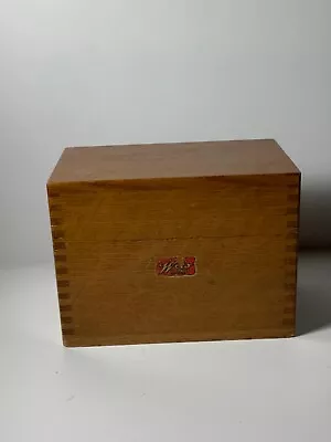 Vintage Weis Wood Dove Tailed Oak Recipe Box Made In Michigan 5.5 In. • $30