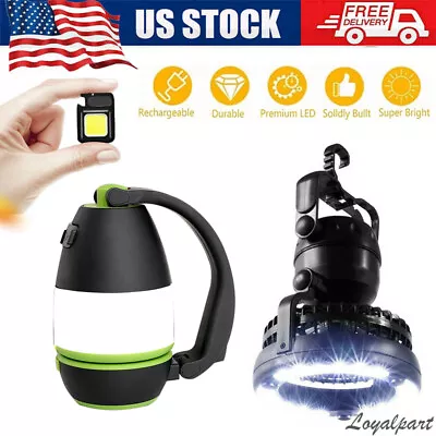 3 IN 1 USB Portable LED Flashlight Rechargeable Camping Tent Light Lantern Lamp • $20.95