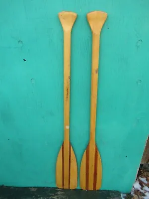 OLD VINTAGE Set 2 Oars Boat 48  Wooden Paddles BEAUTIFUL GREAT PATINA!! • $99.80