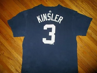 IAN KINSLER DETROIT TIGERS 3 JERSEY T SHIRT Baseball MLB Blue Majestic Adult XL • $14.99