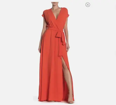 NWT Meghan Los Angeles Jasmine Faux Wrap Maxi Dress Sz Medium NEW READ • $79.99