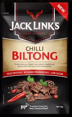 Jack Link's Chili Biltong Beef Jerky 45g Premium Grass Fed Beef Jerky Snack • $5.99