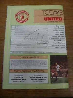 12/03/1983 Autographed Programme: Manchester United V Everton - 2 Signature(s) • £9.99
