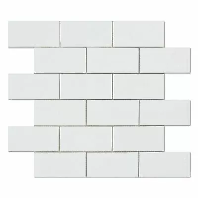 2 X 4 Thassos White Marble Polished Brick Mosaic Tile • $29.99