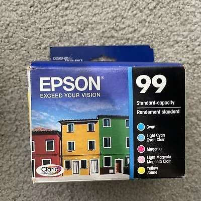 Epson 99 5-Pack Color Ink Cartridge T099920 Genuine Original New Exp: 07/2022 • $24.99