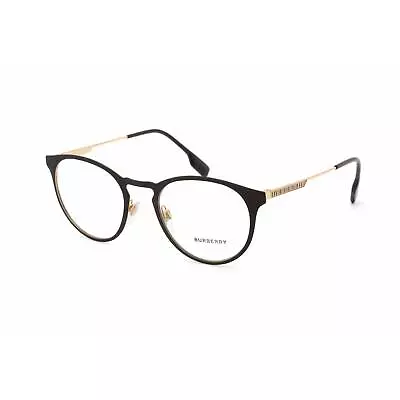 Burberry Men's Eyeglasses Clear Lens Black Metal Round Shape Frame BE1360 1017 • $92.59