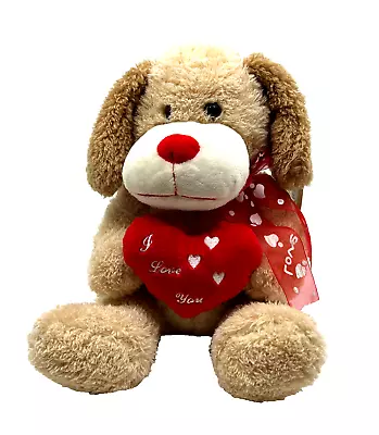 Valentine's Best Plush 10  Sitting Heart I Love You Tan Plush Teddy Bear Nwt • $19.99