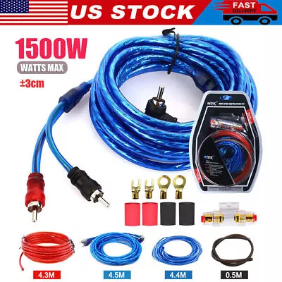 Audio Cable Kit 1500W Amp Amplifier Install RCA Subwoofer Sub Wiring 8 Gauge US* • $6.69