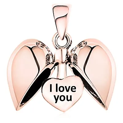 I Love You Sterling Silver Heart Pendant Gift For Her Charm Bracelet Or Necklace • £13.95