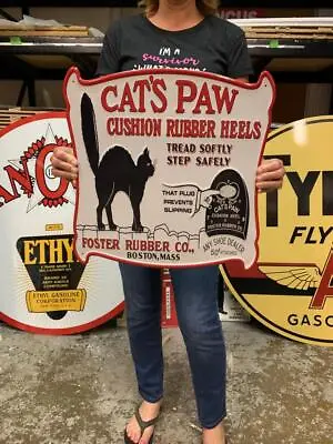 Antique Vintage Old Style Metal Sign Cats Paw  Made In USA • $54.95