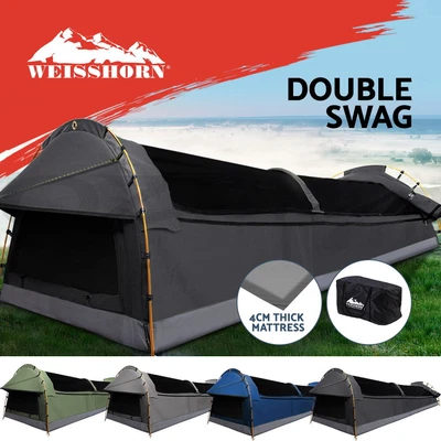 $199.95 • Buy Weisshorn Double Swag Camping Swags Canvas Hiking Tent Deluxe Dome Kings Bag