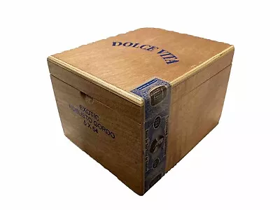 VTG Dolce Vita Wooden Cigar Trinket Storage Box/Doninican Republic Flip Top Lid • $5.99