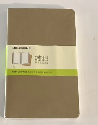 Moleskine Cashiers Collection Ruled Journals Set Of 3 Brown Plain Journals 60 P • $9.99