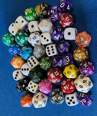 Vintage D&D Dice Collection Lot Of 44 Lots Of Sizes • $24.95