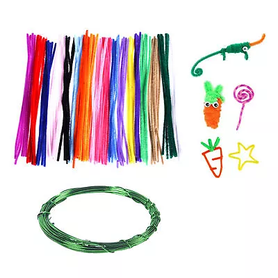 310pcs Chenille Stems Pipe Cleaner Set Soft Assorted 20 Colors With Floral Wire • $22.77