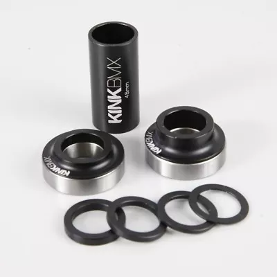 Kink BMX Bottom Bracket Kit - Spanish 19mm/22mm - Black Raw Silver • $27