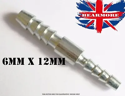 6mm To 12m Connector Reducer  Barbed Joiner Hose Pipe Union Water Air Fuel Gas • £5.58