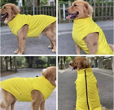 Dog Winter Vest With Cotton Lining Waterproof Ultra Warm Coat Yellow Size XXXL • £24.99