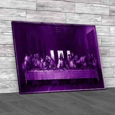 The Last Supper Mosaic 1816 Copy Of Leonardo Da Purple Canvas Print Large • £14.95