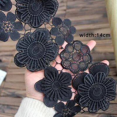 Lace Trim 3D Flower Embroidery Guipure Hollow Out Lace Applique Trim By The Yard • $14.90