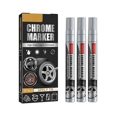 3× Liquid Mirror Chrome Marker Set DIY Car Paint Pen Metal Marker Plated Pens US • $7.91