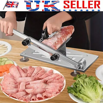 Manual Stainless Steel Vegetable Frozen Meat Slicer Slicing Machine Slicer Tool • £14.59