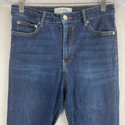 $1 • Buy Zara Woman Womens Size 6 Regular Skinny High Rise Dark Wash Denim Blue Jeans