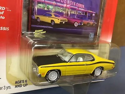 1971 Plymouth Duster 340 Yellow Johnny White Lightning Car Culture 1/64 Mopar • $48.99