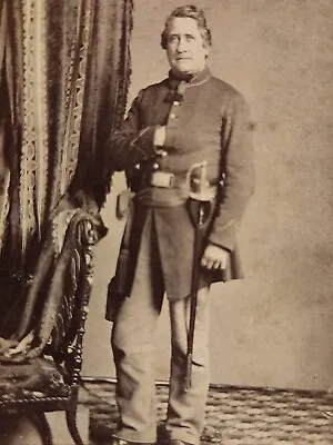Cdv Of Elderly Soldier With An NCO Sash And Sword Or A Musican Phiadelphia PA • $115