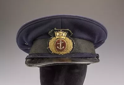 WW2 Era Locke & Co. - British Military Uniform Navy Officers Peak Cap - Size Sml • £24.99