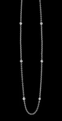 $1650 • Buy Penny Preville 18K White Gold Diamonds By The Yard Eyeglass Necklace NEW