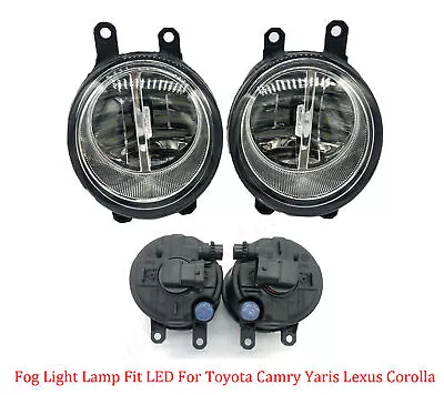 $24.49 • Buy Pair RH+LH Fog Light Lamp Fit LED For Toyota Camry Yaris Lexus Corolla Clear Len