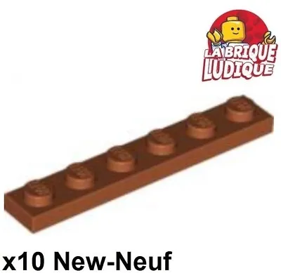 LEGO 10x Plate Flat 1x6 6x1 Dark Orange Dark 3666 New • $7.63