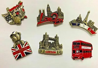 Paris New York London Stunning 3d Fridge Magnet Set Of 6 Souvenir Uk Seller • £5.99