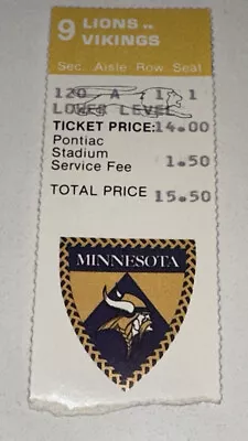 11/24/88 Minnesota Vikings Beat Detroit Lions 23-0 NFL Used Football Ticket Stub • $18.74