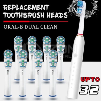 $29.99 • Buy DUAL CLEAN Oral-B Compatible Tooth Brush Heads Electric Replacement Floss Flexi