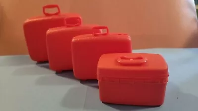 4 Vintage Samsonite Luggage RED Suitcases Fits Barbie Doll 1:6 • $24.99