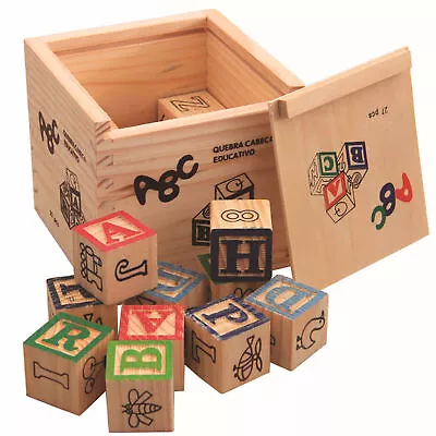 Children Wooden Montessori Alphabetic Blocks Game With Number Letter Animals • $34.40