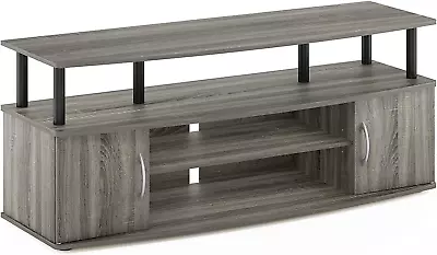 JAYA Large Entertainment Stand For TV Up To 55 Inch French Oak Grey/Black • $85.99