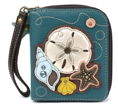 Charming Chala Seashell Starfish Shell Purse Wallet Credit Cards Coins Wristlet • $37