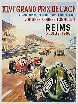 Ferrari F1 Reims 1960 Formula One Vintage Premium Art Print Poster 22 X 17in • $64.95