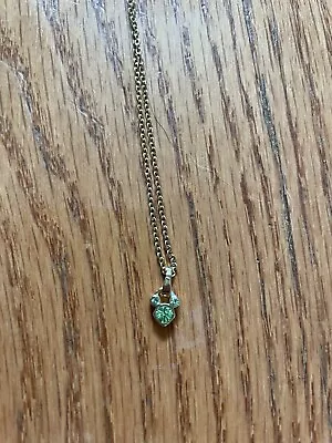 Disney Parks Mickey Mouse Swarovski Crystal Green August Birthstone Necklace • $20