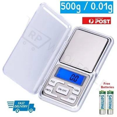 Pocket Digital Mini Scales 0.01 500g Precision Weight Balance Gram Jewellery AU • $13.99
