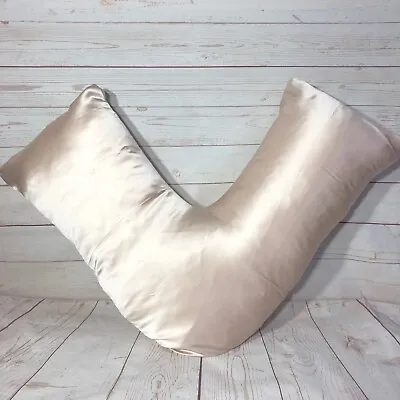 100% Mulberry Silk Boomerang Tri V Shape Pillowcase Contour L & Laundry Bag • $100