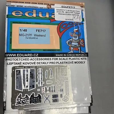 1/48 Eduard #FE717 MiG-21PF Fishbed Weekend Zoom Details For Eduard • $16.99