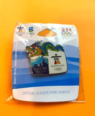 Vancouver Olympics Pin Chinese New Year Holiday Gung Hay Fat Choy Dragon New • $49.95