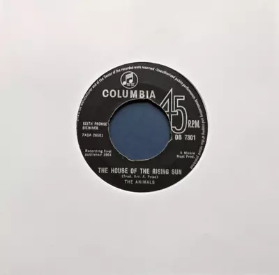 £3.99 • Buy The Animals - The House Of The Rising Sun/talkin' 'bout You - Columbia - 1964